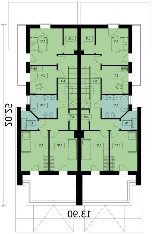 Rzut projektu Ka63 - wersja lustrzana