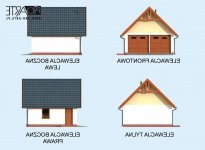 Elewacja projektu G325 garaż dwustanowiskowy - 1 - wersja lustrzana