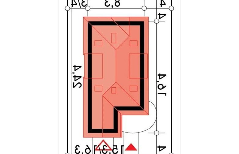 Projekt domu jednorodzinnego POZIOMKA b (z pojedynczym garażem) - Usytuowanie - wersja lustrzana