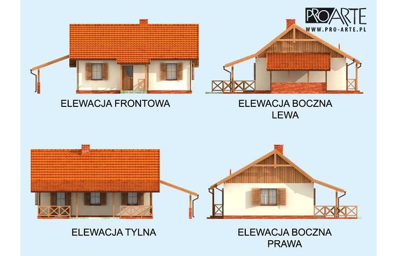 Projekt domu jednorodzinnego BARBADOS 2 C dom mieszkalny, całoroczny szkielet drewniany - elewacja 1