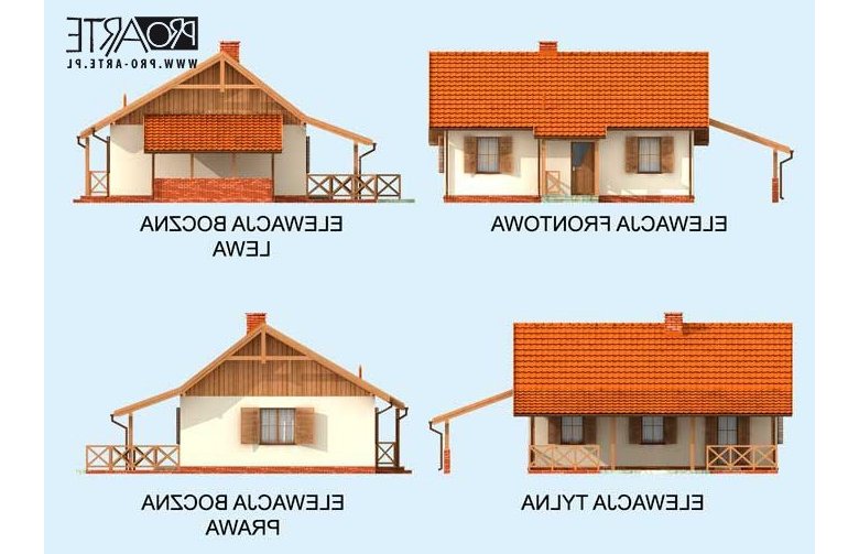 Projekt domu jednorodzinnego BARBADOS 2 C dom mieszkalny, całoroczny szkielet drewniany - elewacja 1