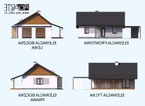 Elewacja projektu BARBADOS 3B z wiatą - 1 - wersja lustrzana