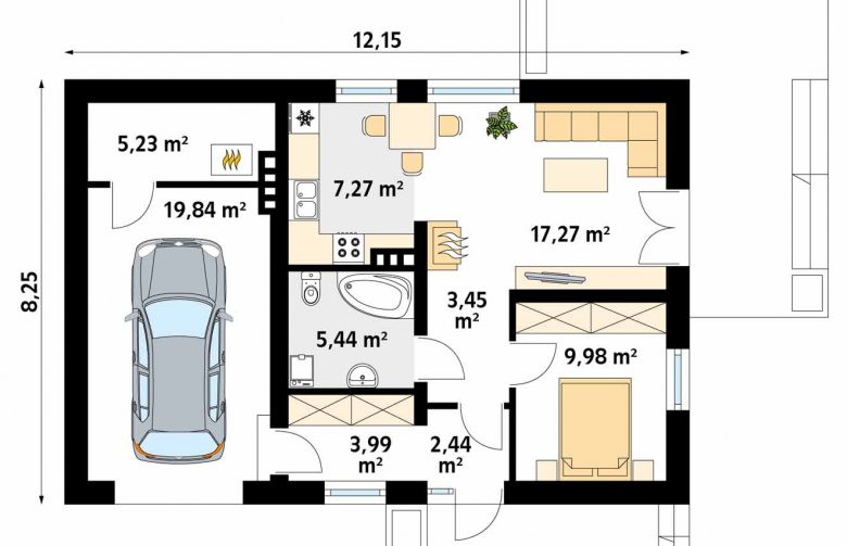 Projekt domu parterowego Imbir 3 - 