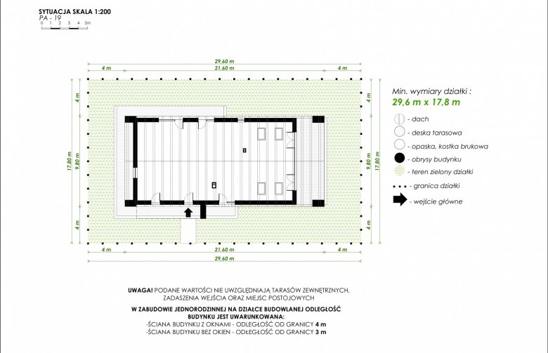 Projekt domu parterowego PióroArchitekci - 19 - Usytuowanie