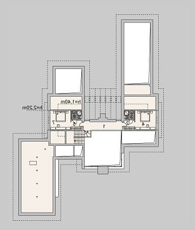 Rzut projektu LK&1074 - wersja lustrzana