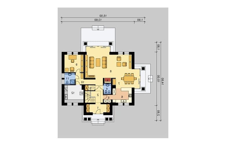 Projekt domu wolnostojącego LK&792 - parter