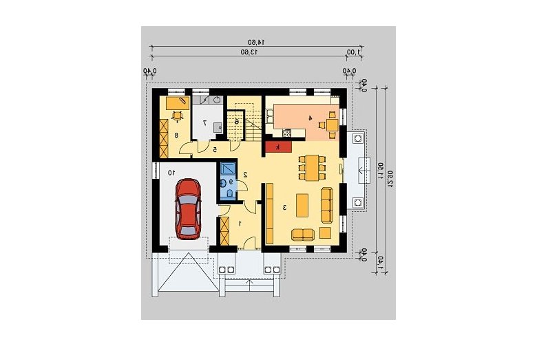 Projekt domu parterowego LK&799 - parter