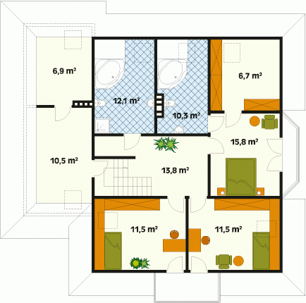 Rzut projektu Modrzew dr-S