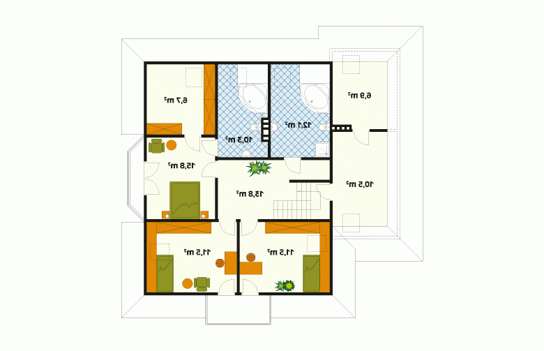 Projekt domu z bala Modrzew dr-S - 