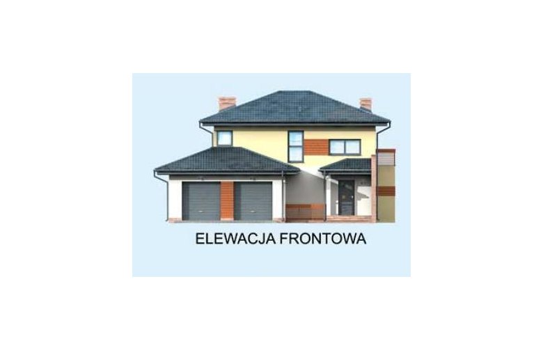 Projekt domu wolnostojącego BRUNEI - elewacja 1