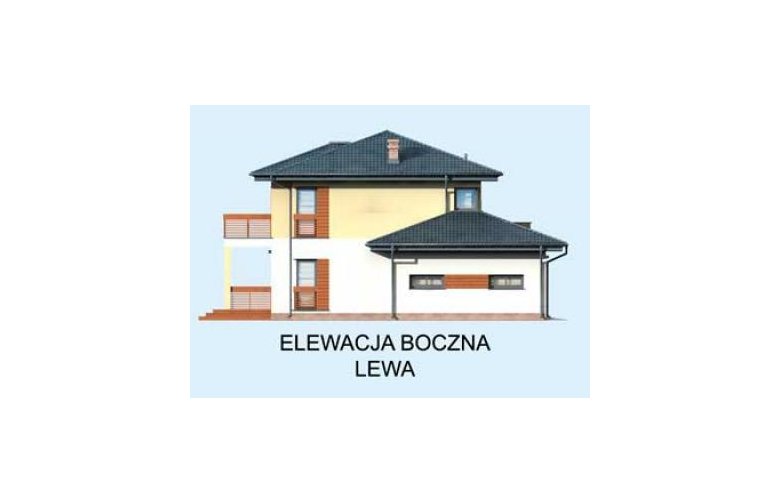 Projekt domu wolnostojącego BRUNEI - elewacja 2