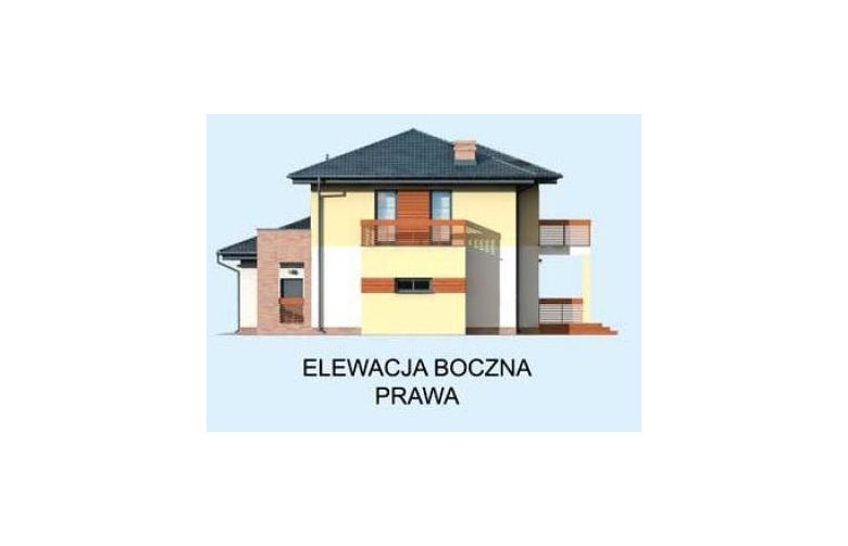 Projekt domu wolnostojącego BRUNEI - elewacja 4