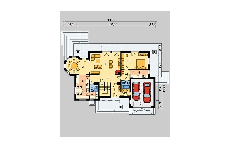 Projekt domu wolnostojącego LK&349 - parter