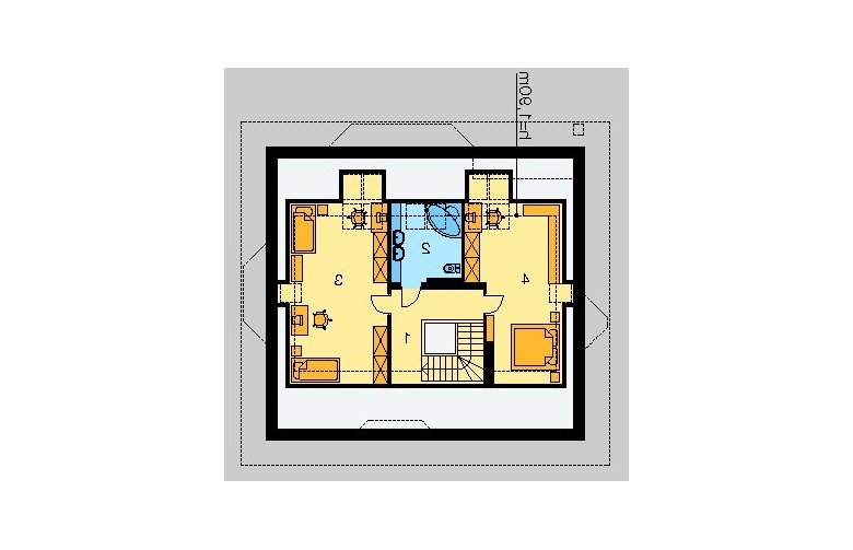 Projekt domu wolnostojącego LK&106 - poddasze