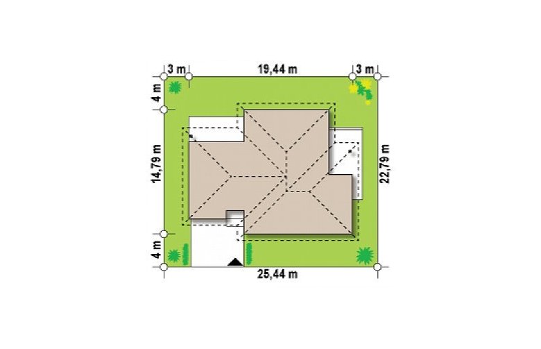 Projekt domu parterowego Z22 - Usytuowanie