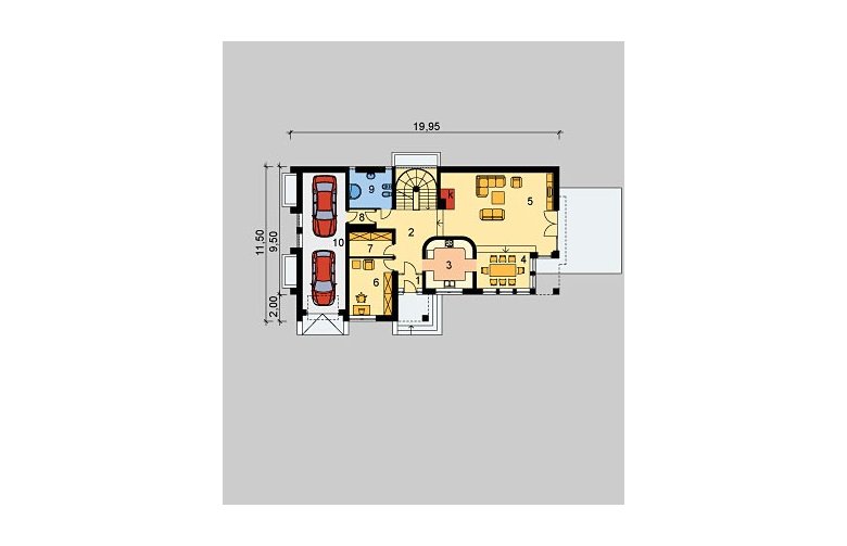 Projekt domu jednorodzinnego LK&171 - parter