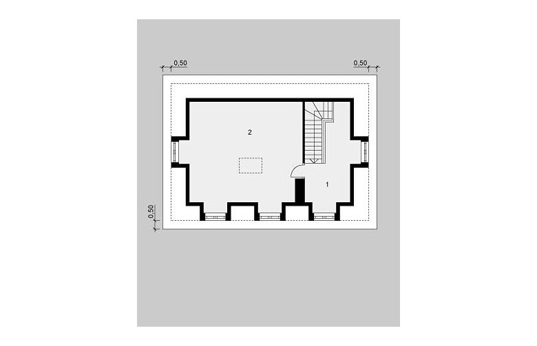 Projekt domu dwurodzinnego G44 - poddasze