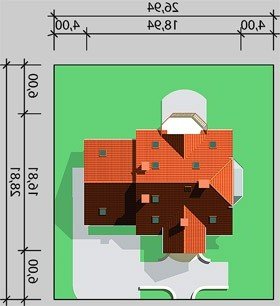 Usytuowanie budynku LK&342 w wersji lustrzanej