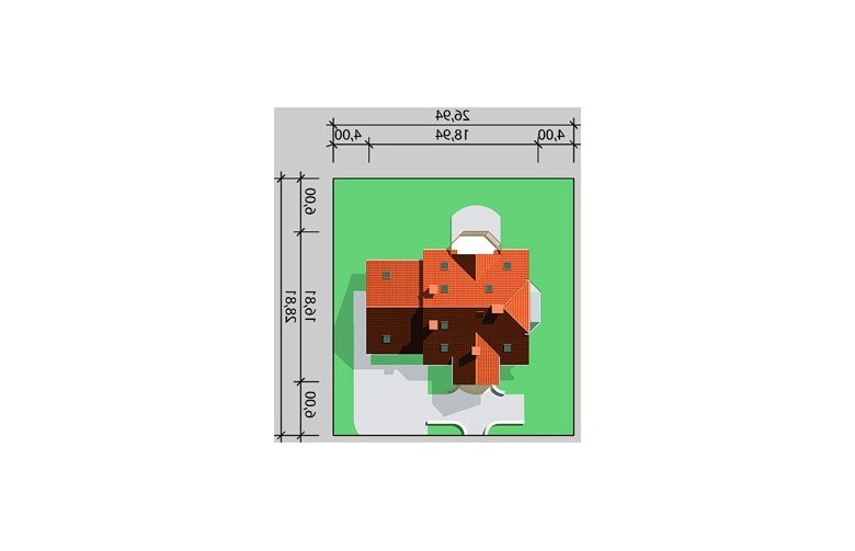 Projekt domu jednorodzinnego LK&342 - Usytuowanie - wersja lustrzana