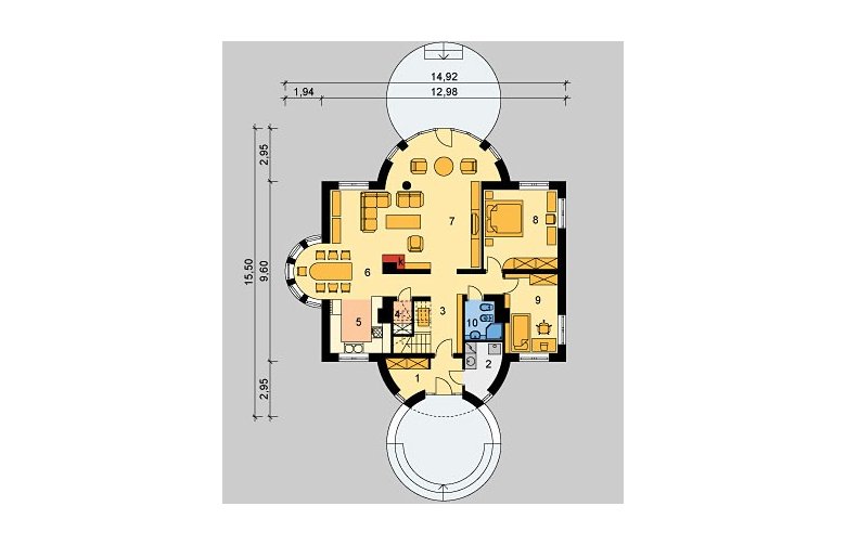 Projekt domu jednorodzinnego LK&355 - parter