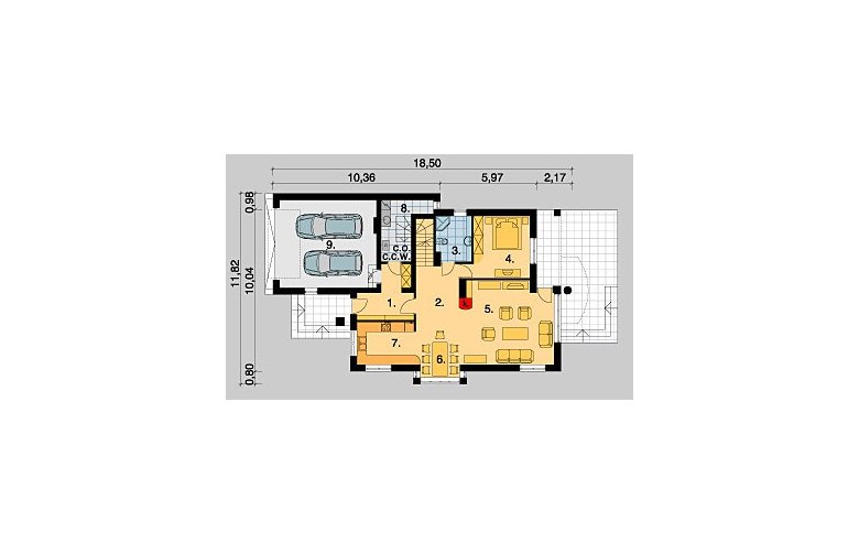 Projekt domu jednorodzinnego LK&382 - parter