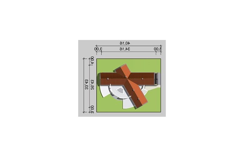 Projekt domu dwurodzinnego LK&486 - Usytuowanie - wersja lustrzana