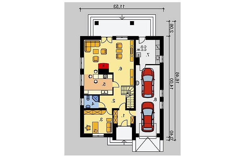 Projekt domu jednorodzinnego LK&490 - parter